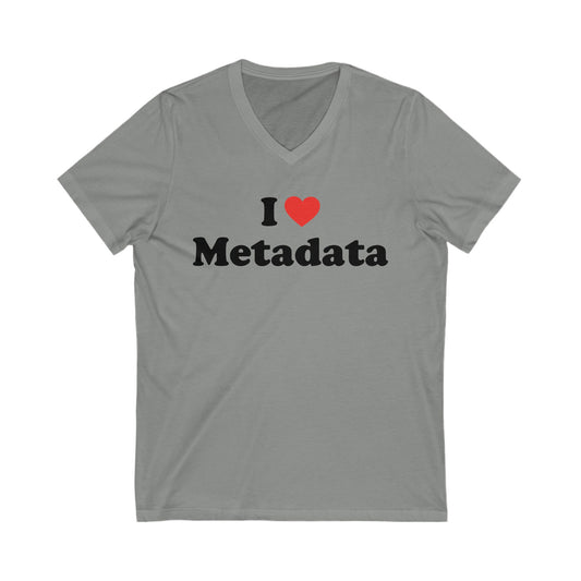 I Heart Metadata - Women's - Soft Heather V-Neck T-Shirt