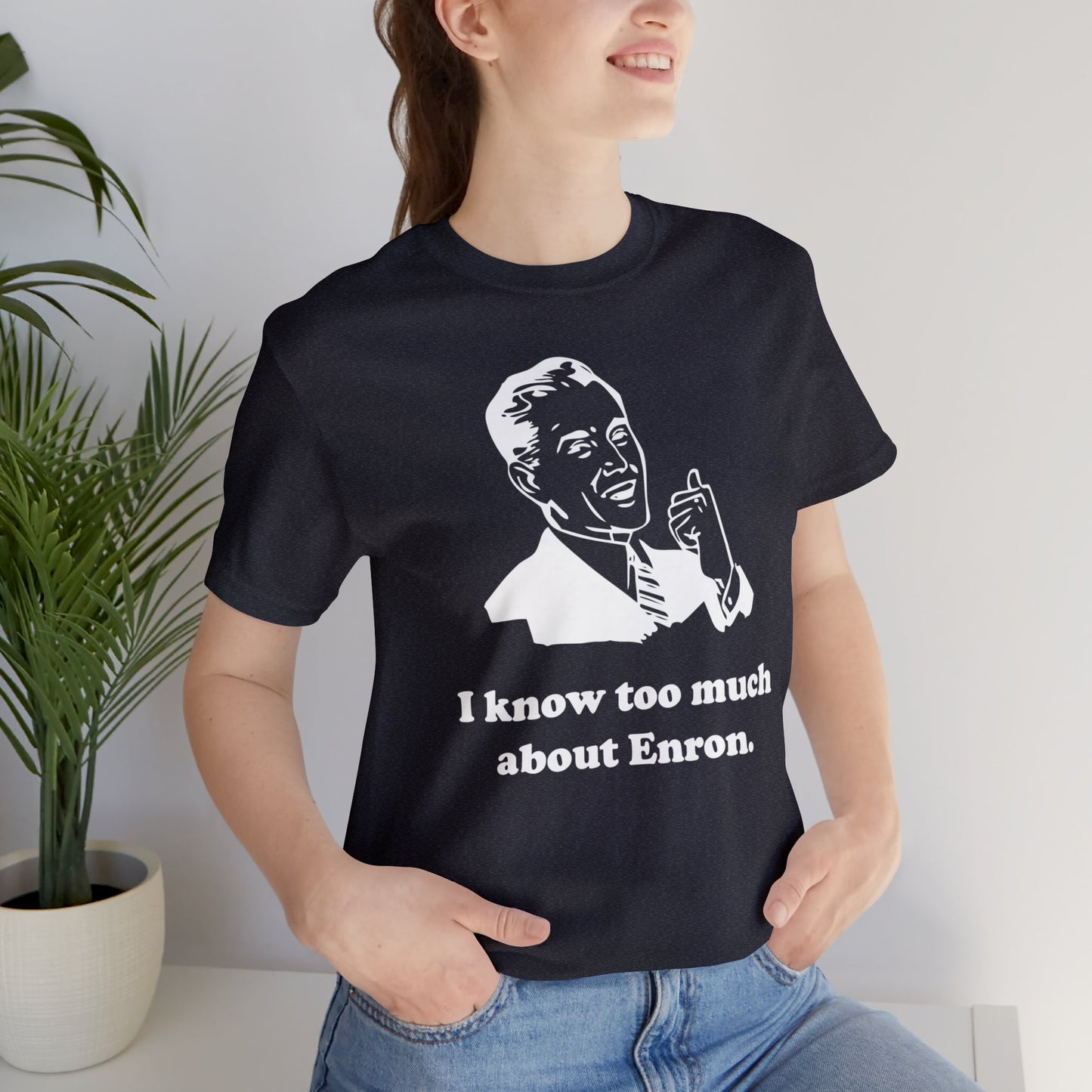 I know too much about Enron - Unisex - Soft Heather T-Shirt