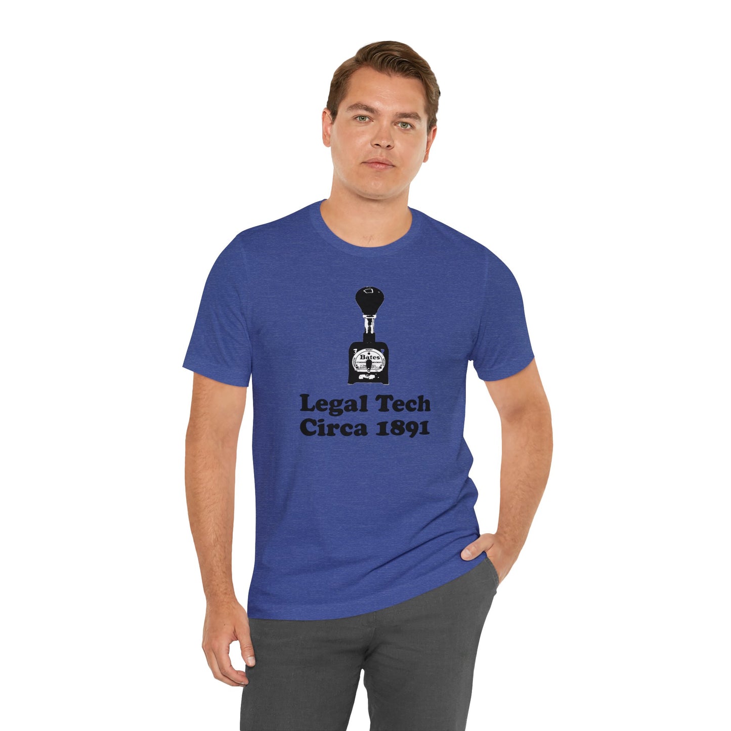 Bates Stamper - Unisex Soft Heather T-Shirt